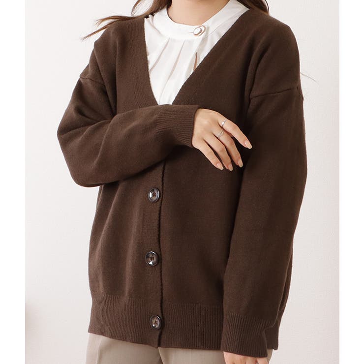 ベーシックVネック長袖ニットカーディガン 女性 レディース | レースレディース  | 詳細画像14 