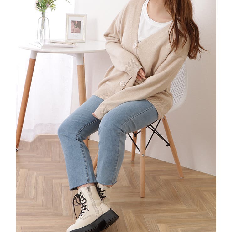 ベーシックVネック長袖ニットカーディガン 女性 レディース | レースレディース  | 詳細画像17 