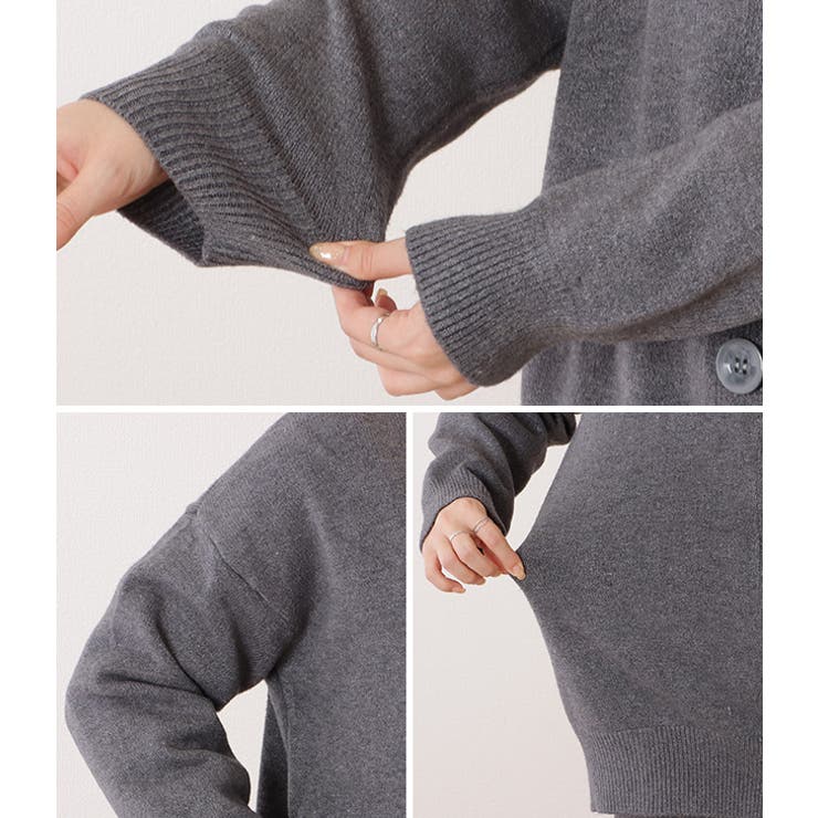 ベーシックVネック長袖ニットカーディガン 女性 レディース | レースレディース  | 詳細画像19 