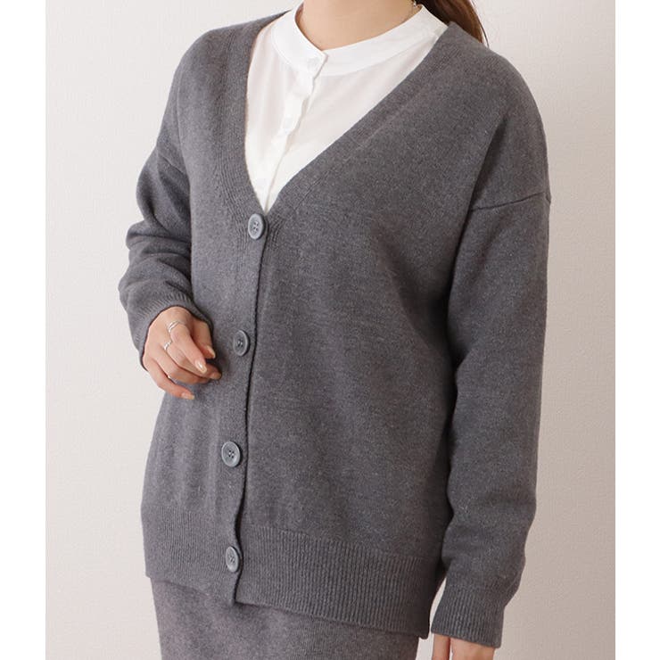 ベーシックVネック長袖ニットカーディガン 女性 レディース | レースレディース  | 詳細画像8 
