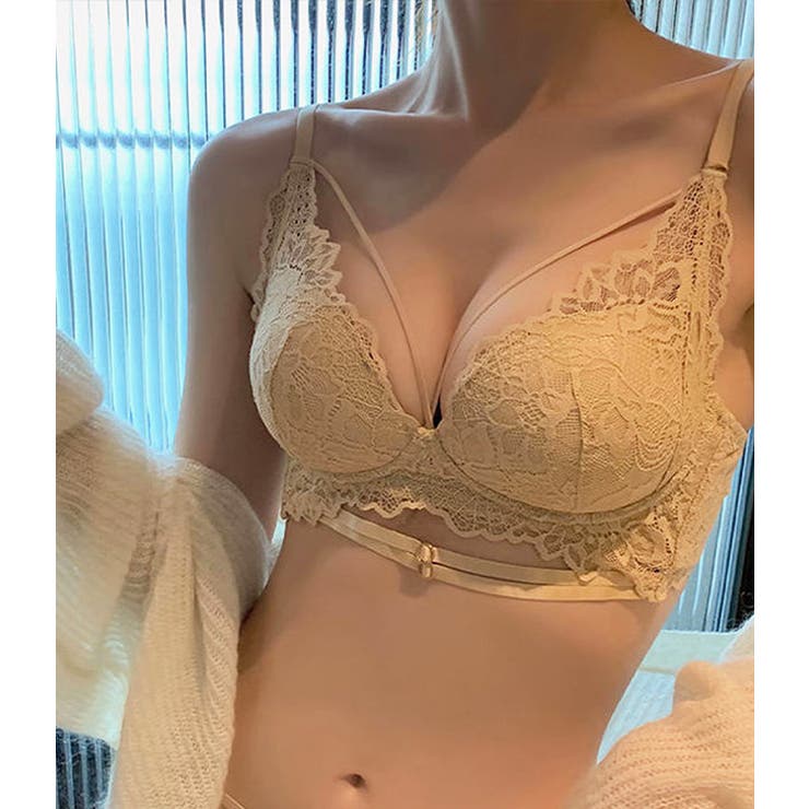 ベルト付きレーシィノンワイヤーブラ&ショーツセット 女性 レディース | レースレディース  | 詳細画像15 