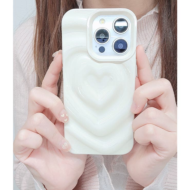 立体ハートスクエアiPhoneカバー 女性 レディース[品番