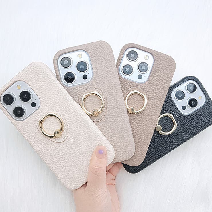 レザー調ゴールドリング付き2WAYiPhoneケース 女性 レディース | レースレディース  | 詳細画像1 