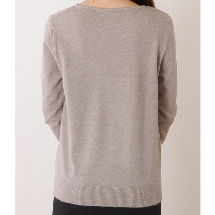 ボートネックカシミヤタッチスフレニットプルオーバー 女性 レディース | レースレディース  | 詳細画像14 