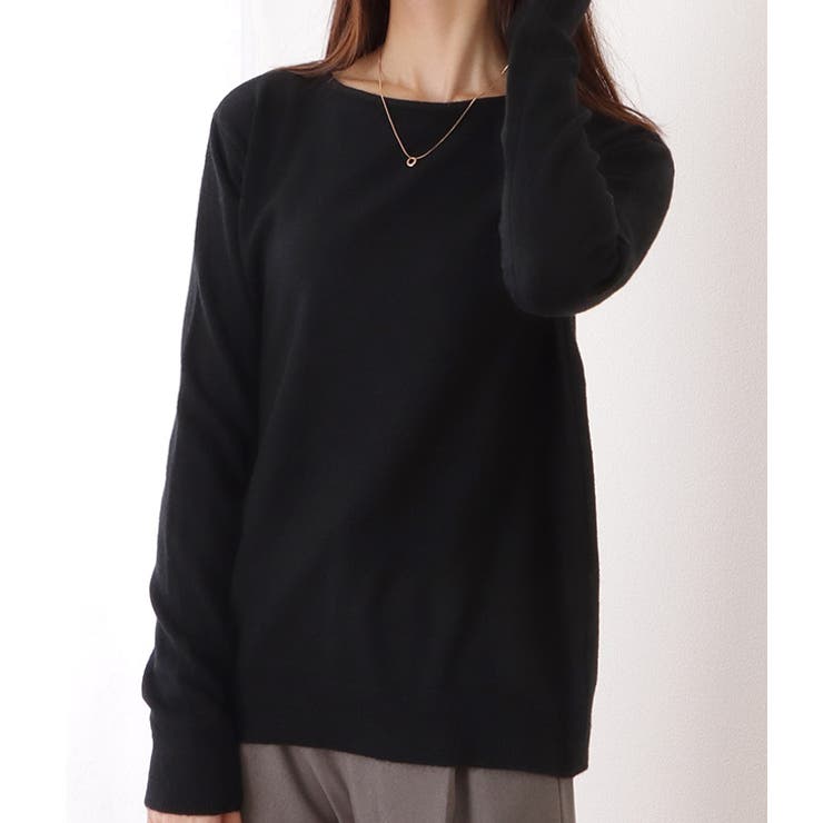 ボートネックカシミヤタッチスフレニットプルオーバー 女性 レディース | レースレディース  | 詳細画像6 