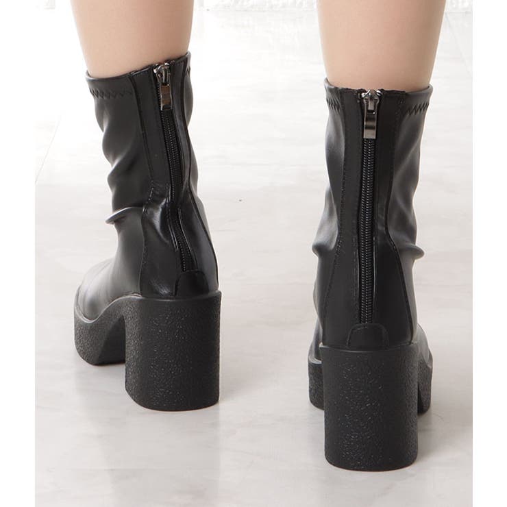 レザー調シンプルボリュームブーツ 女性 レディース | レースレディース  | 詳細画像6 