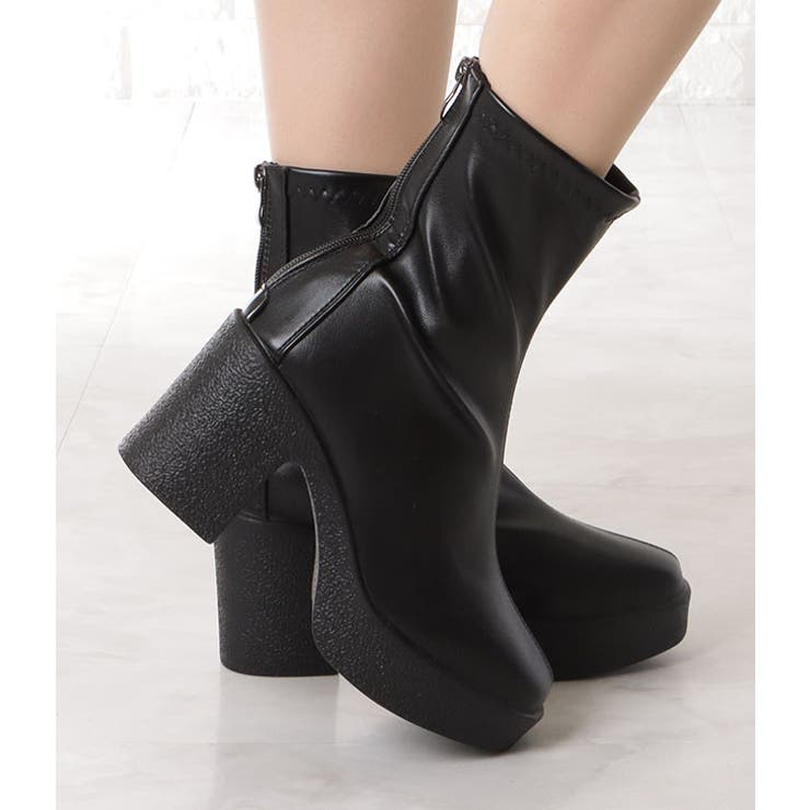 レザー調シンプルボリュームブーツ 女性 レディース | レースレディース  | 詳細画像9 