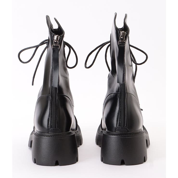 美品　ZARA ザラ トラックソール 黒レザーサイドジップブーツ　24 大人気 完売品 ZARA ザラ 厚底 ブーツ サイドジップ ショートブーツ