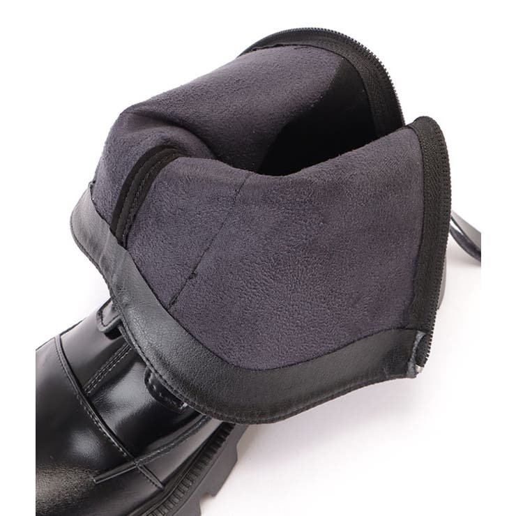 レザー調ショート丈トラックソールレースアップブーツ 女性 レディース | レースレディース  | 詳細画像19 