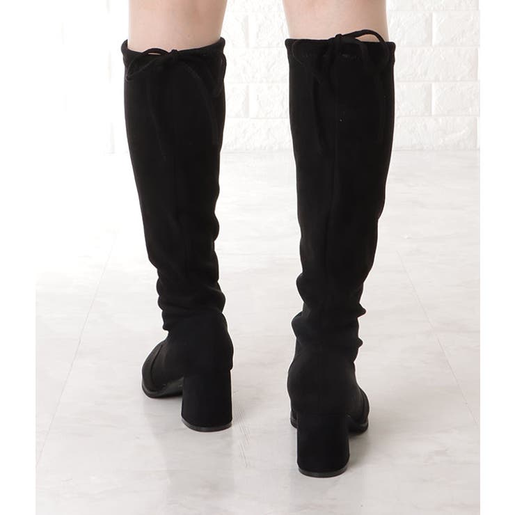 バックリボンミドルヒールニーハイブーツ 女性 レディース | レースレディース  | 詳細画像6 