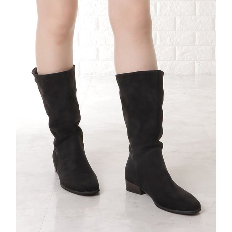 スエード調ローヒールゆるミッドカーフブーツ 女性 レディース | レースレディース  | 詳細画像11 