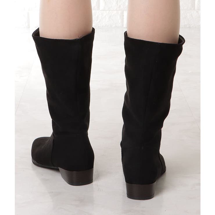 スエード調ローヒールゆるミッドカーフブーツ 女性 レディース | レースレディース  | 詳細画像7 