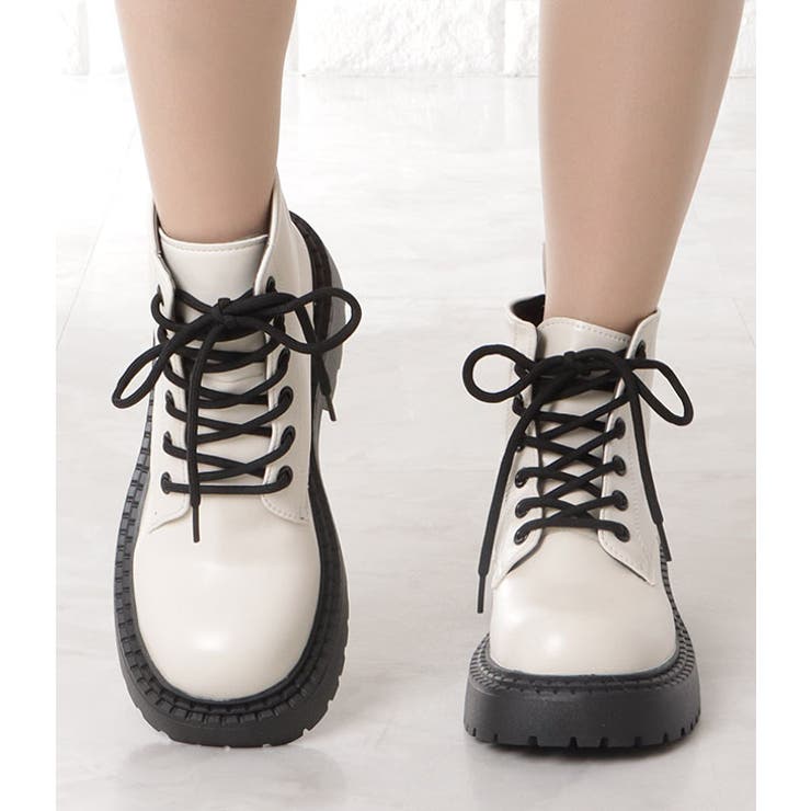 ボリュームソールレースアップショートブーツ 女性 レディース | レースレディース  | 詳細画像14 