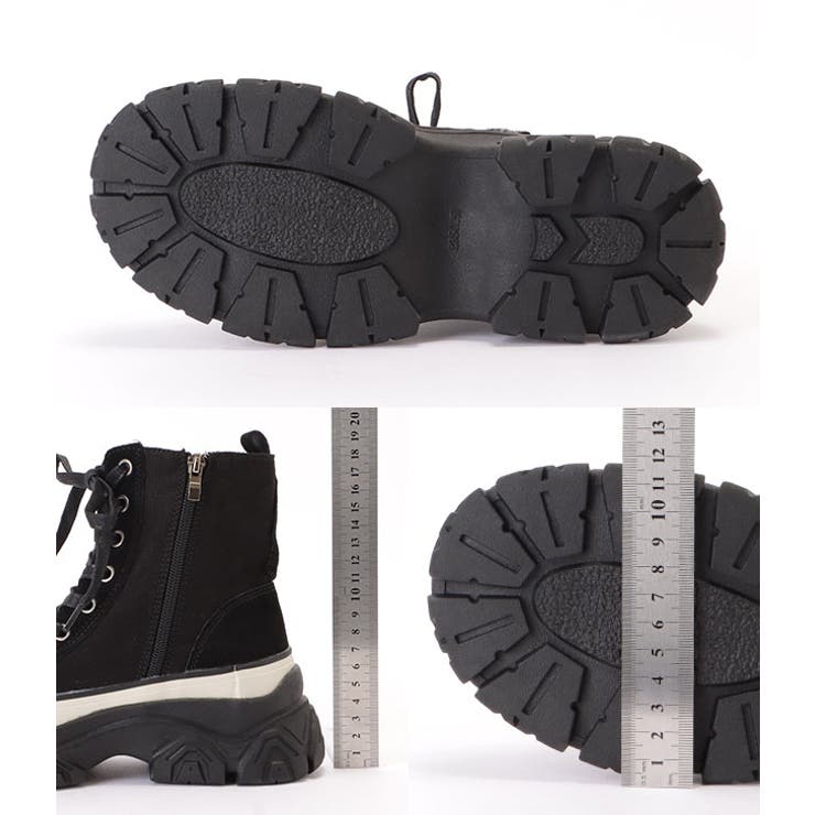 【551】美品　ZARA トラックソール　ハイカット　スニーカー　厚底　ブラック org.jpg