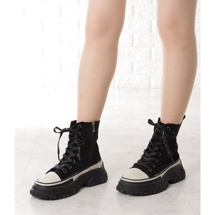 でこぼこソール厚底ハイカットスニーカー 女性 レディース[品番：LCLW0004776]｜レースレディース  （レースレディース）のレディースファッション通販｜SHOPLIST（ショップリスト）