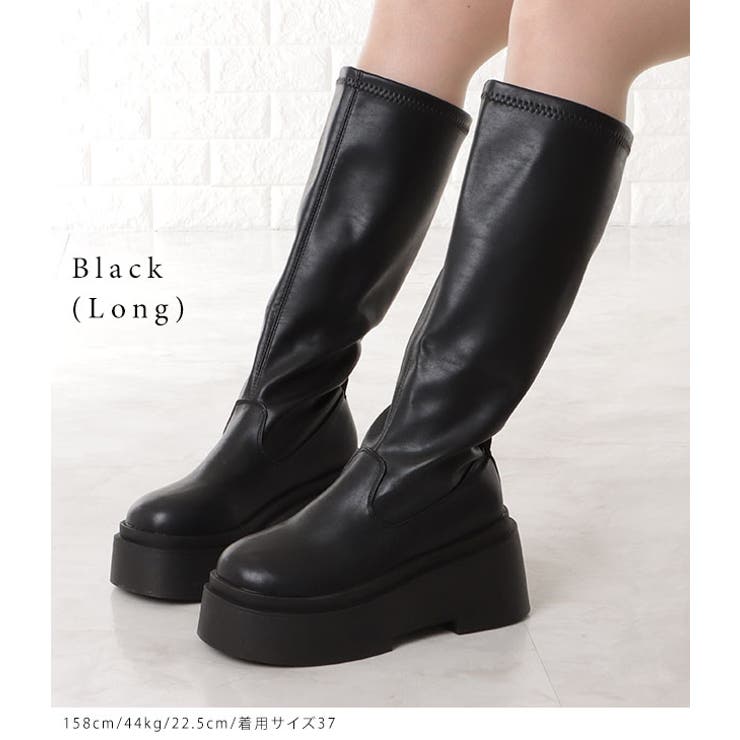 ー品販売  ボリュームソールベーシックロングブーツ レディース[品番 女性 テープ・マスキングテープ
