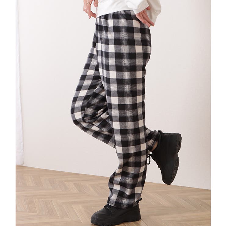 チェック柄裏ボアワイドイージーパンツ 女性 レディース | レースレディース  | 詳細画像14 