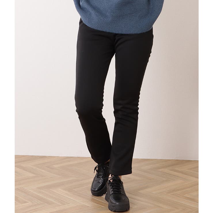 裏起毛ハイウエストストレッチストレートパンツ 女性 レディース | レースレディース  | 詳細画像6 