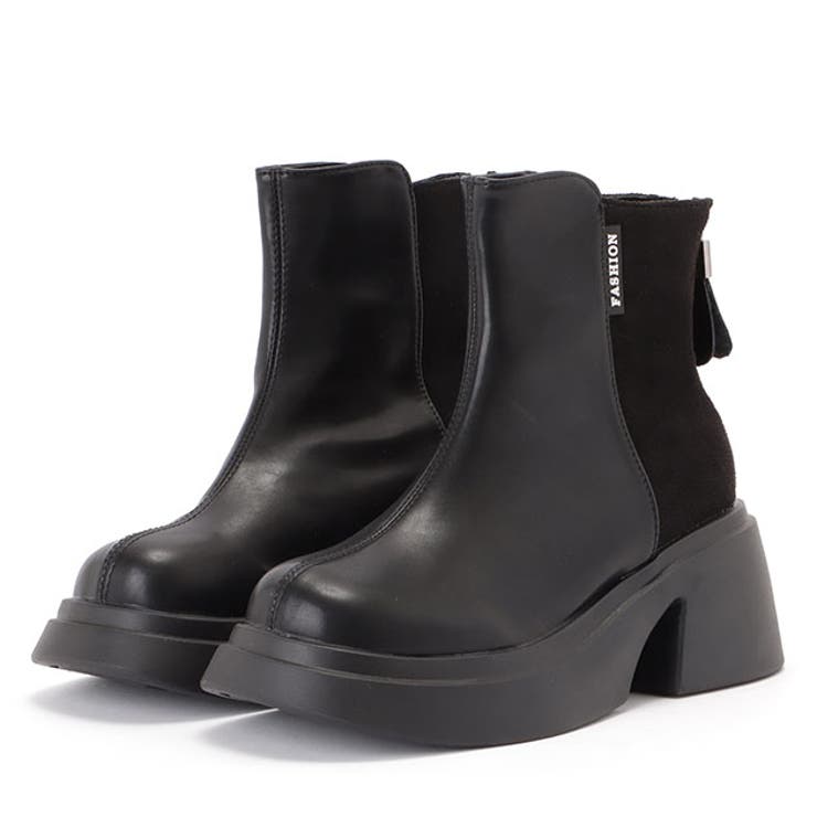 ネームタグ付きラウンドボリュームショートブーツ | レースレディース  | 詳細画像1 