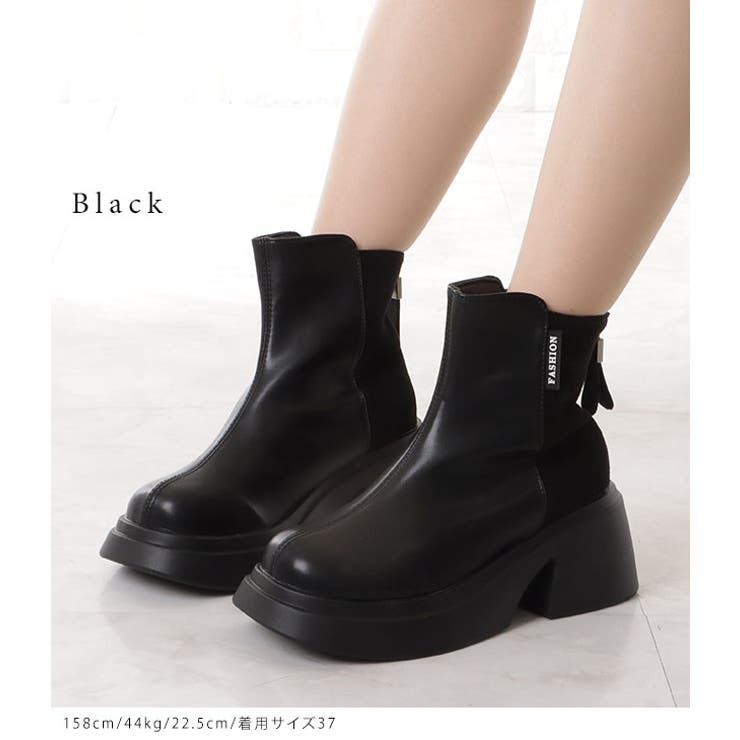 ネームタグ付きラウンドボリュームショートブーツ | レースレディース  | 詳細画像3 