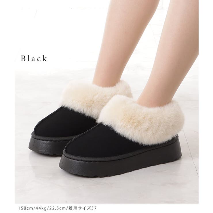 ムートン風ボア付きボリュームショートブーツ | レースレディース  | 詳細画像3 