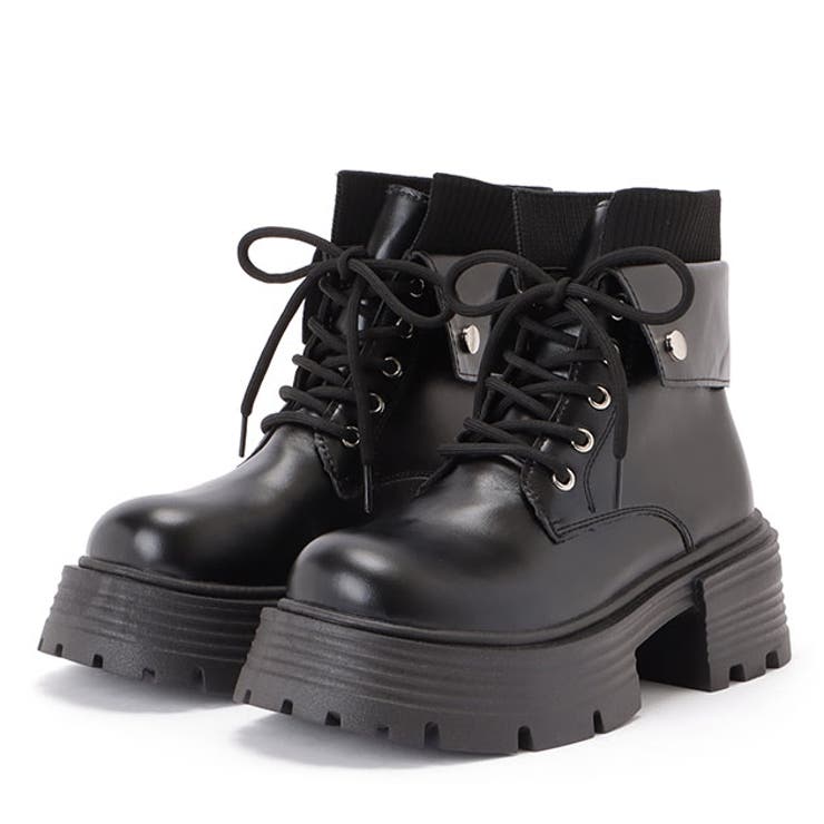 ボリュームソールレースアップショートブーツ | レースレディース  | 詳細画像1 