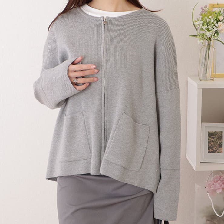 ノーカラー ジップアップ ボリューム | レースレディース  | 詳細画像1 