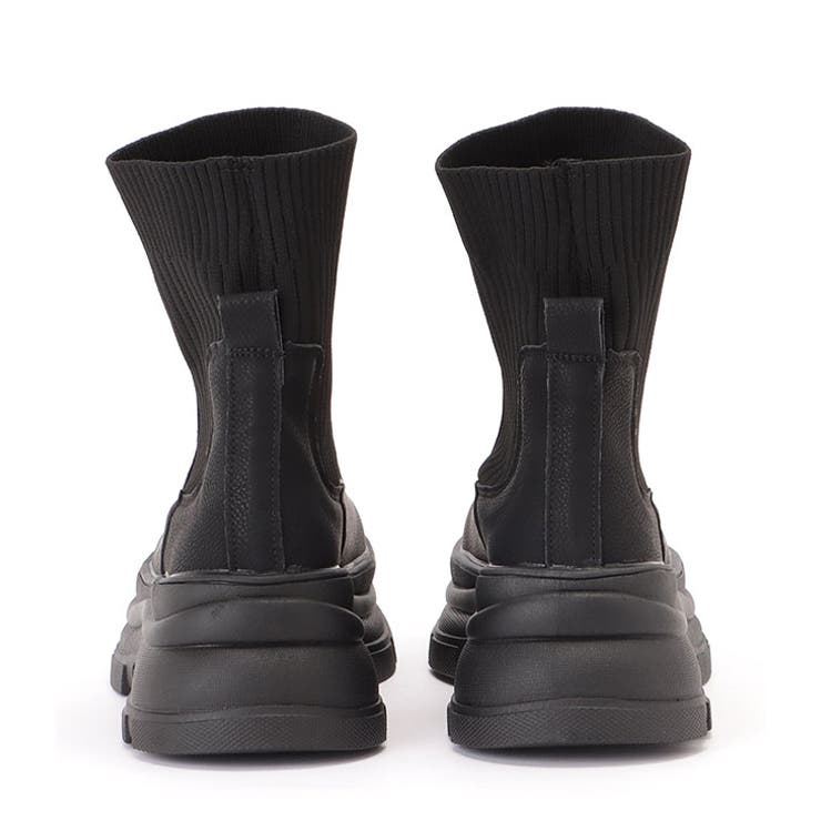 レザー調ドッキング厚底ショートブーツ 女性 レディース | レースレディース  | 詳細画像17 