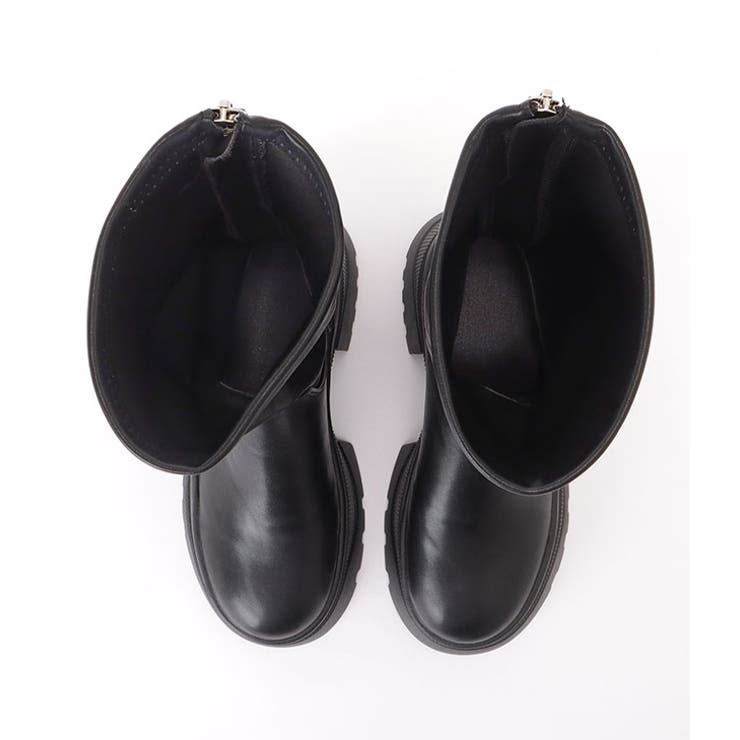 バックファスナー厚底レザー調ショートブーツ 女性 レディース | レースレディース  | 詳細画像13 