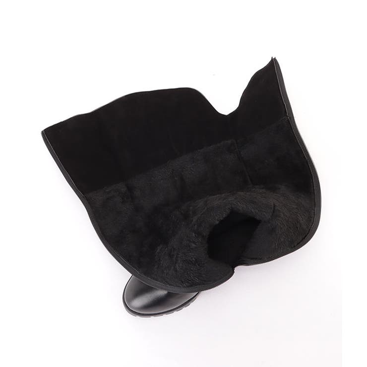 サイドファスナー付きレザー調ニーハイジョッキーブーツ 女性 レディース | レースレディース  | 詳細画像16 