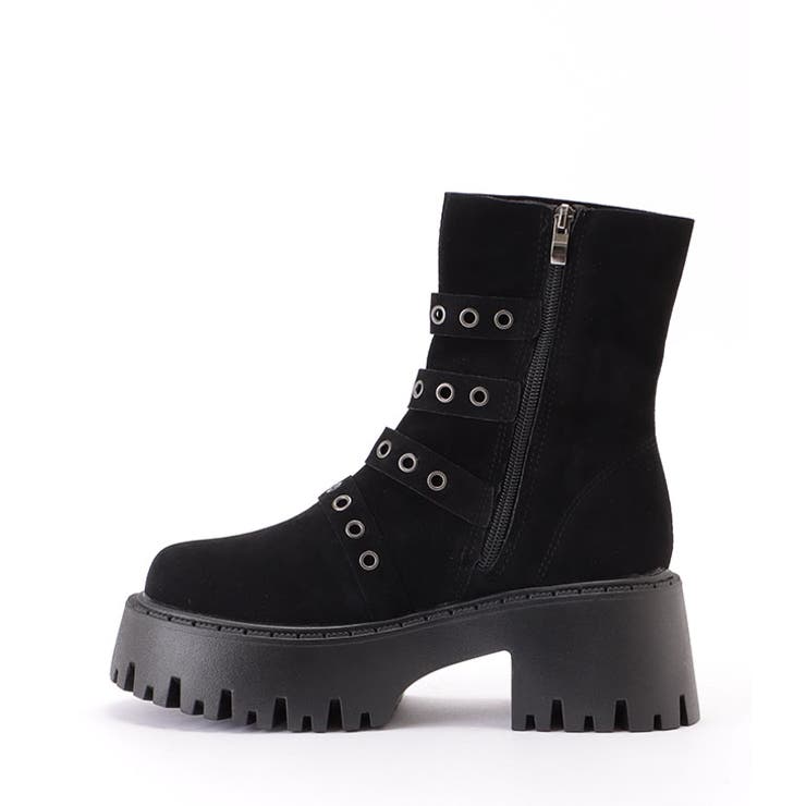 スエード調ベルト付きトラック厚底ショートブーツ 女性 レディース | レースレディース  | 詳細画像17 