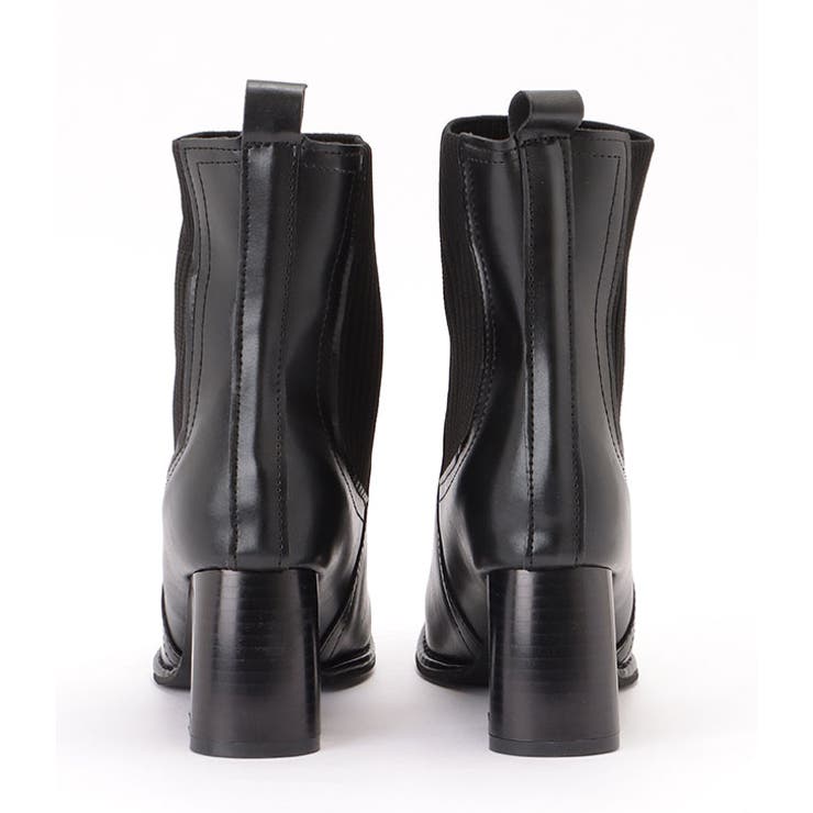 ニットドッキングレザー調チャンキーショートブーツ 女性 レディース | レースレディース  | 詳細画像15 