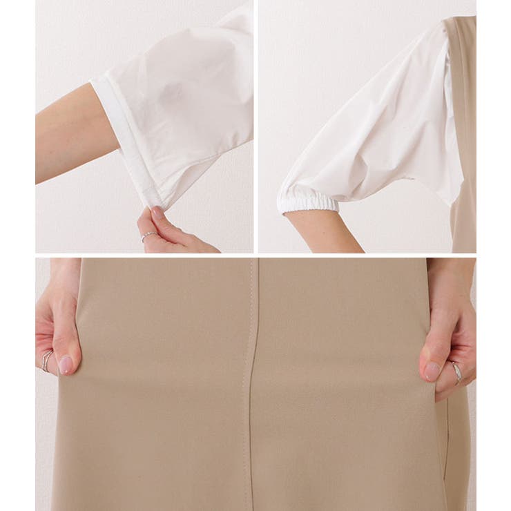 バルーン袖 異素材 ドッキング | レースレディース  | 詳細画像18 