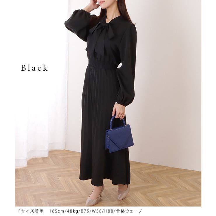 ボウタイ付き パフスリーブ プリーツ | レースレディース  | 詳細画像3 