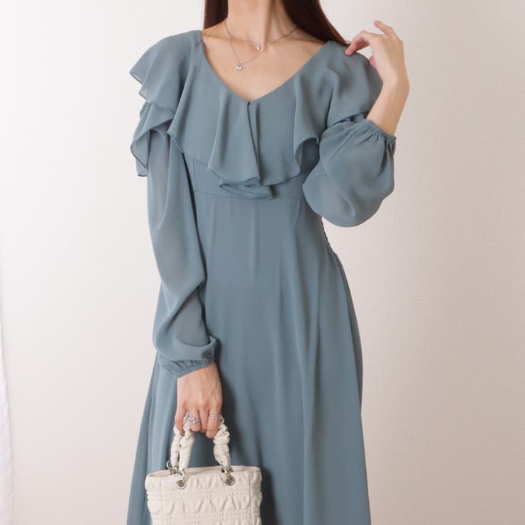 カットアウト フリル Vネック | レースレディース  | 詳細画像1 