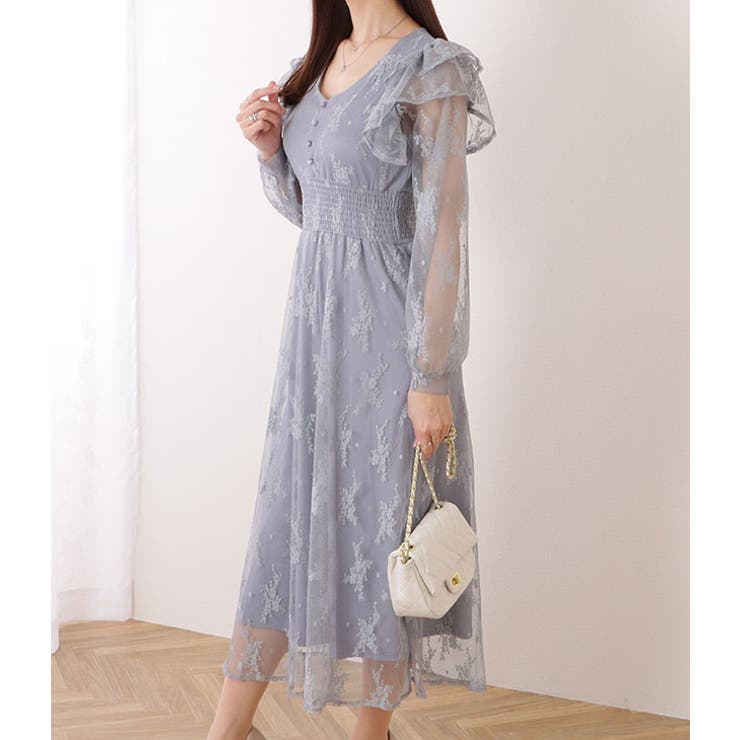 フリル付き フラワー チュール | レースレディース  | 詳細画像14 