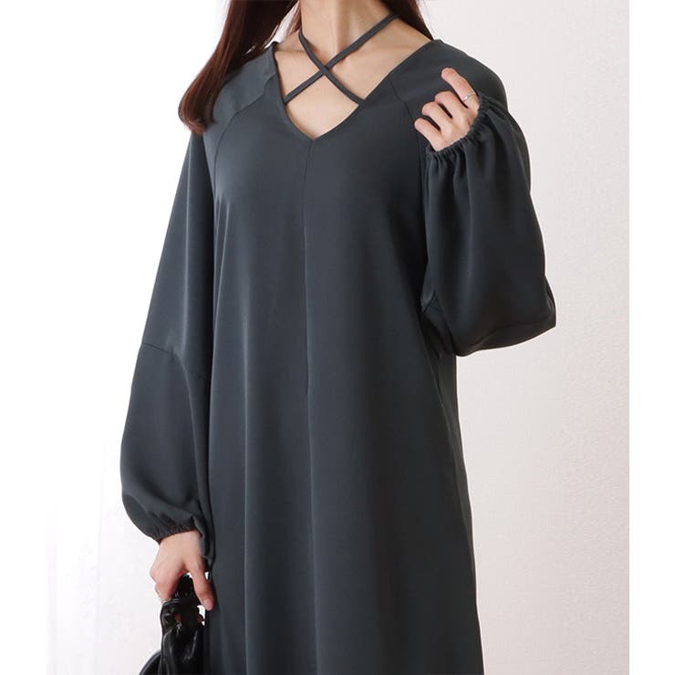 クロスリボン Vネック バルーン袖 | レースレディース  | 詳細画像11 