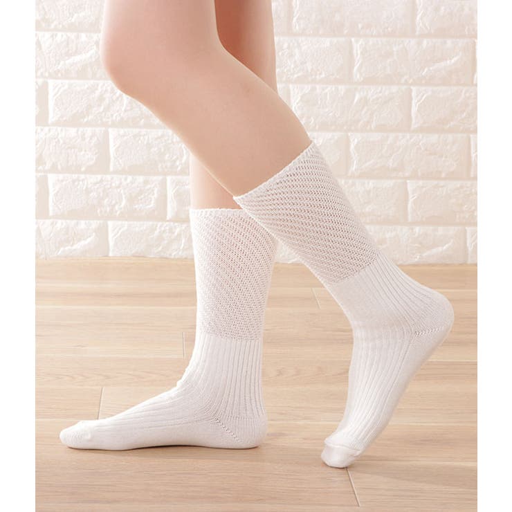 激安アウトレット通販 メッシュドッキングクルー丈ルーズソックス レディース 女性 セット、まとめ売り