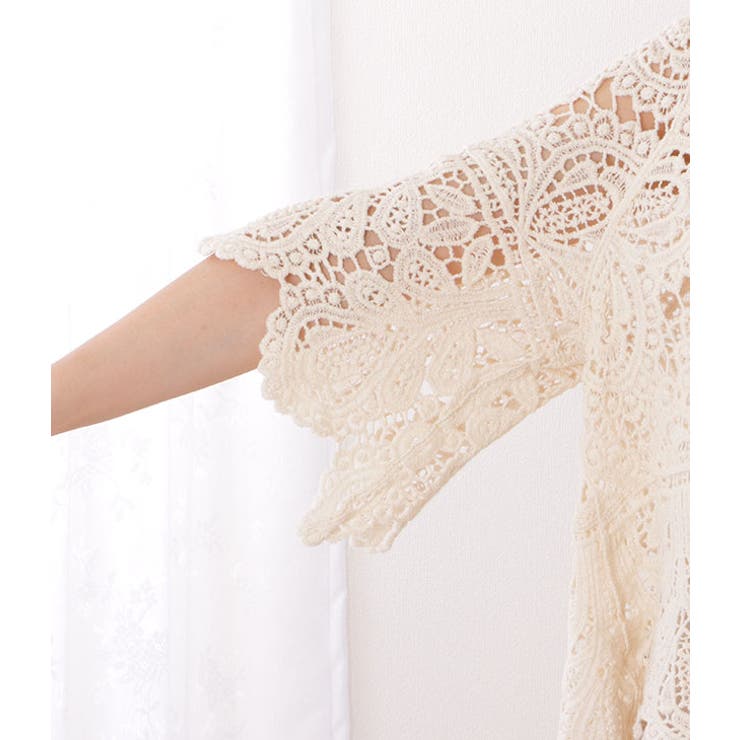 クロシェ編み スカラップ 7分袖 | レースレディース  | 詳細画像19 