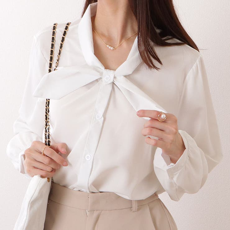 ボウタイ付き とろみ ベーシック | レースレディース  | 詳細画像1 