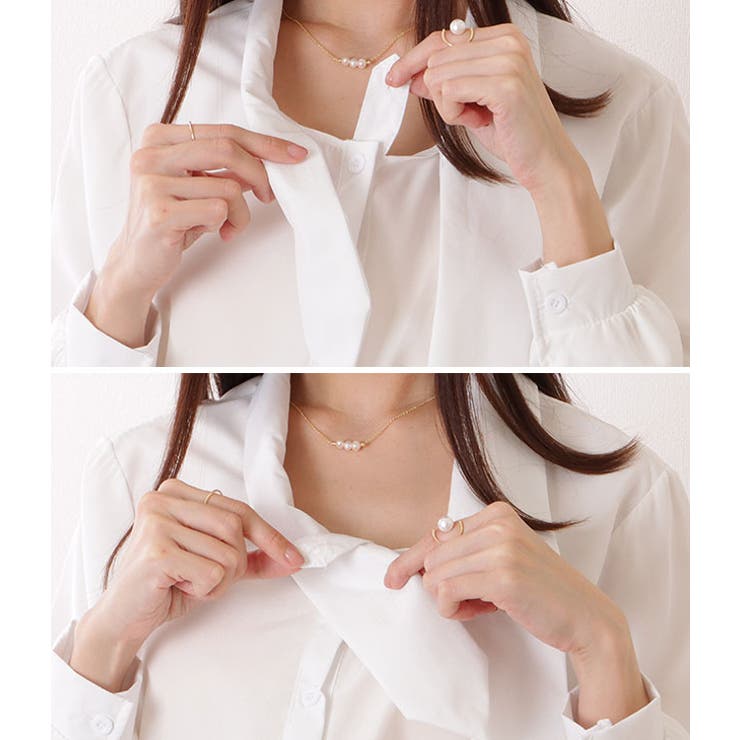 ボウタイ付き とろみ ベーシック | レースレディース  | 詳細画像19 