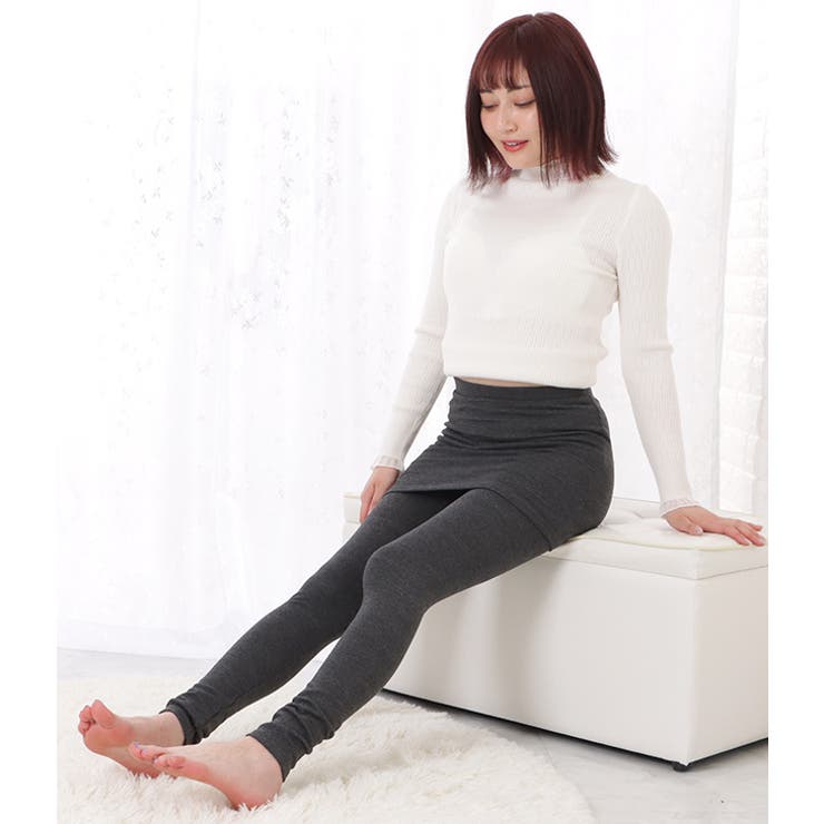 スカート付きフェイクレイヤードレギンス レディース タイツ | レースレディース  | 詳細画像16 