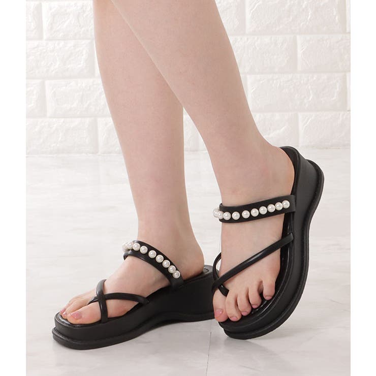 パールプラットフォームサンダル プラットフォームサンダル 厚底サンダル | レースレディース  | 詳細画像4 