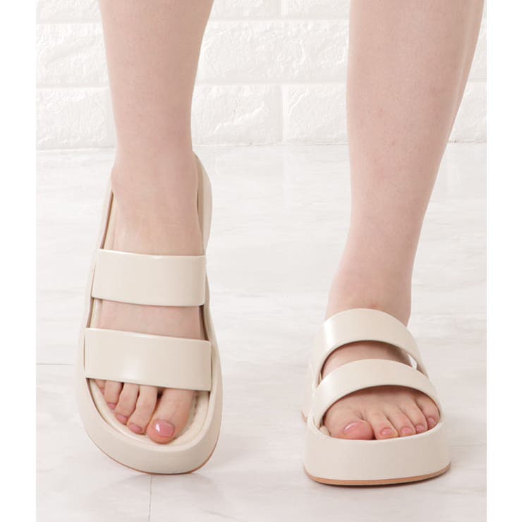 プラットフォームミュールサンダル 厚底サンダル ストラップサンダル | レースレディース  | 詳細画像14 