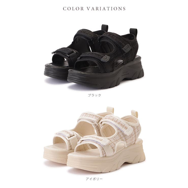 チェック柄プラットフォームサンダル スポーツサンダル チェック | レースレディース  | 詳細画像2 