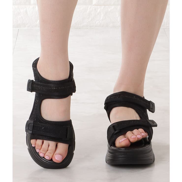 チェック柄プラットフォームサンダル スポーツサンダル チェック | レースレディース  | 詳細画像8 