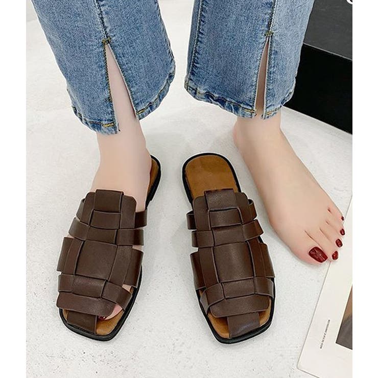 編み込み スリッパサンダル フラットシューズ | レースレディース  | 詳細画像10 