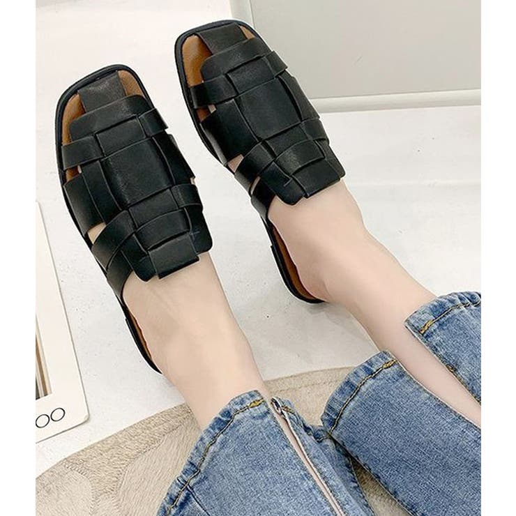 編み込み スリッパサンダル フラットシューズ | レースレディース  | 詳細画像4 