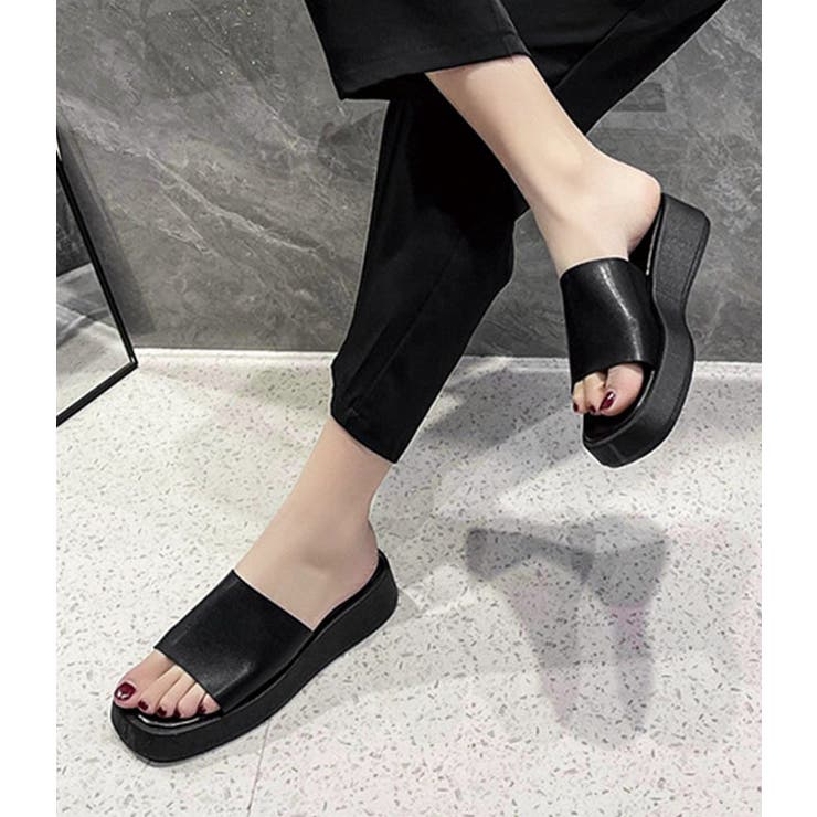 スクエアトゥ フラットソール サンダル | レースレディース  | 詳細画像8 