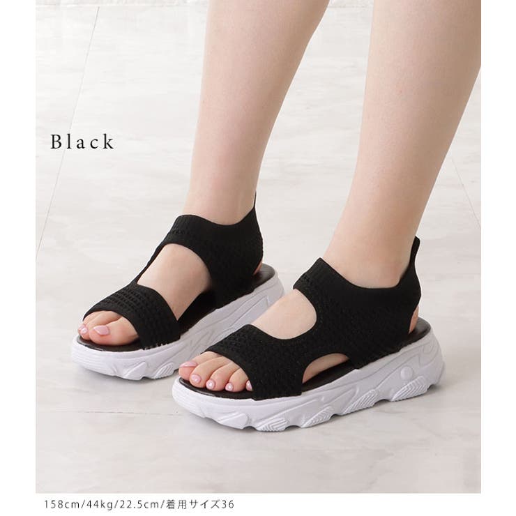 ソックス風 スポーツサンダル 厚底[品番：LCLW0005280]｜レース